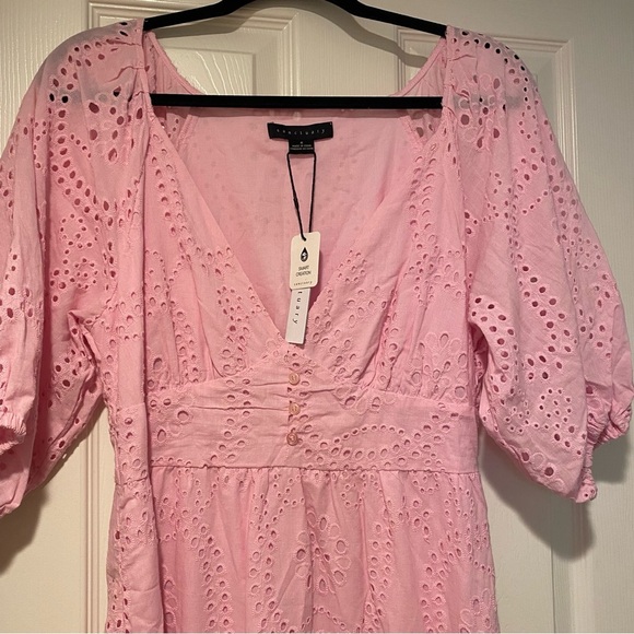 Sanctuary Women’s Pink Eyelet Maxi Revolve New Cotton Summer Dress size 6 - Picture 4 of 15